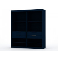 Manhattan Comfort 112GMC4 Mulberry Open 2 Sectional Modern Wardrobe Closet with 4 Drawers - Set of 2 in Tatiana Midnight Blue